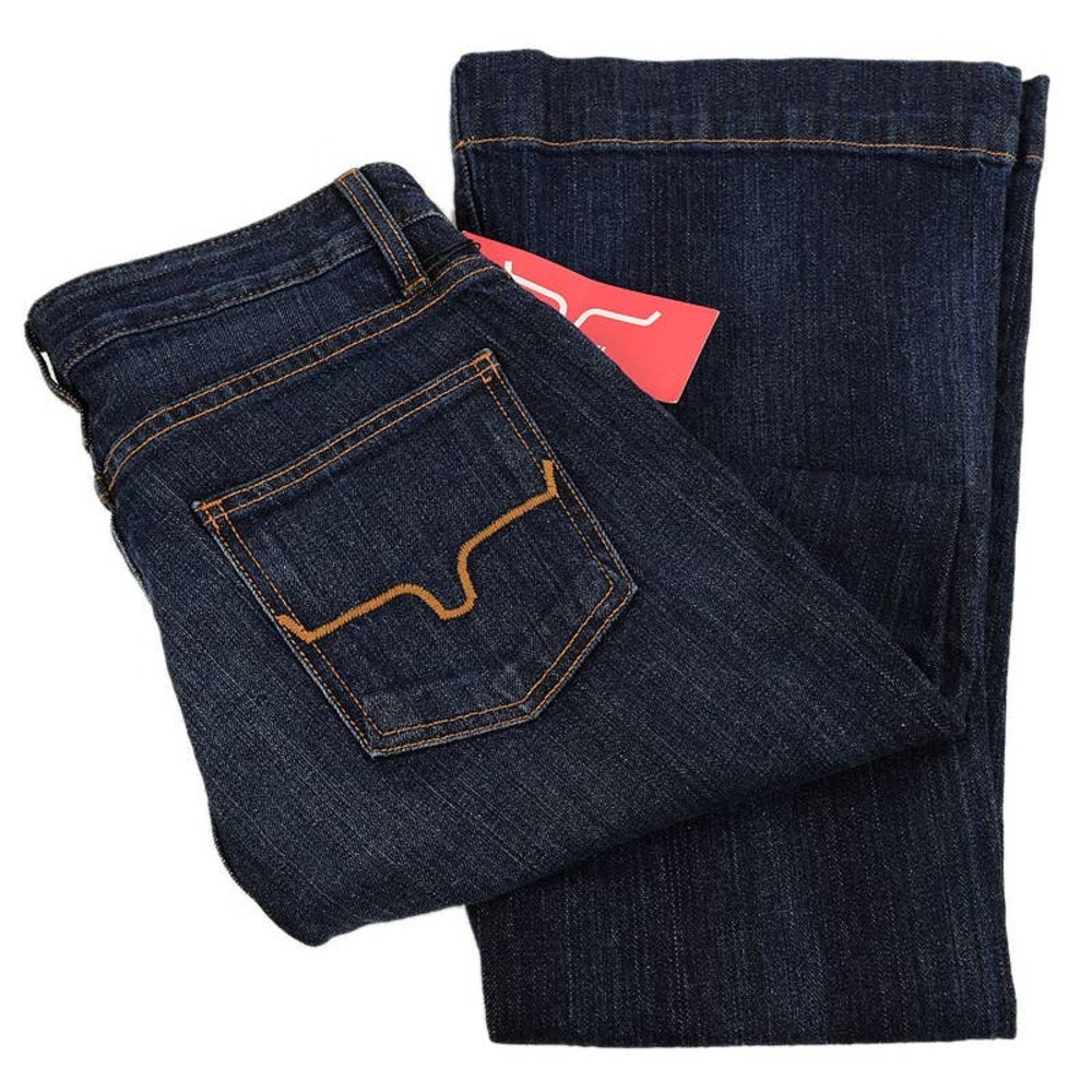 KIMES RANCH Womens Dark Blue Jennifer Ultra High Rise Wide Flare Jeans 6 32 NWT